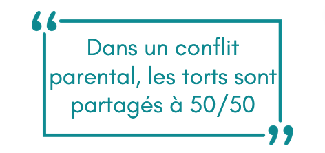 Dans un conflit parental, les torts sont partagés à 50/50